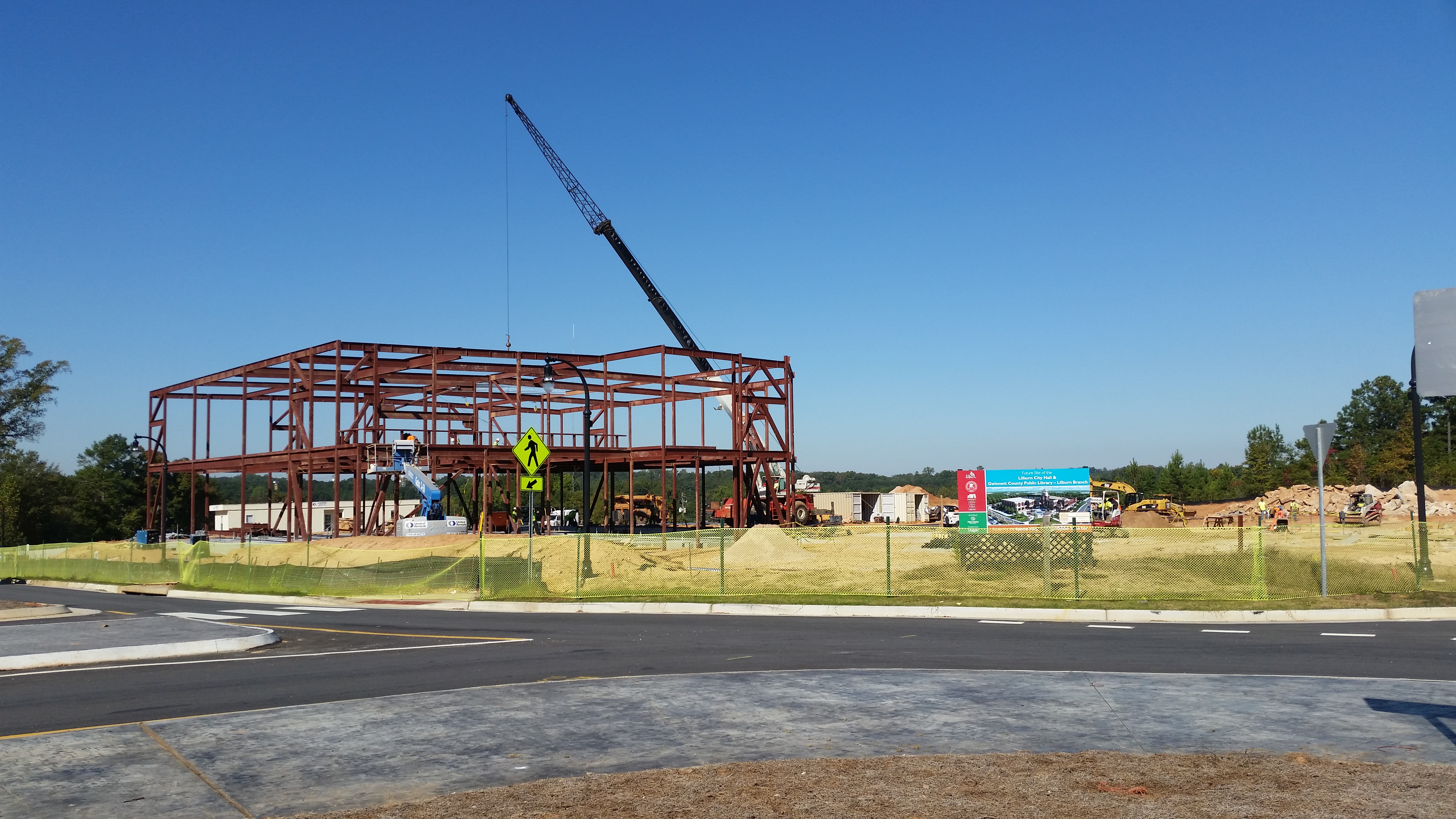Structural steel continues to be erected.  